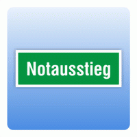 Rettungszeichen Notausstieg, praxisbewährt