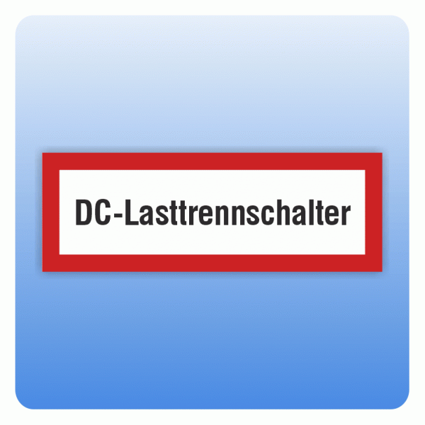 Aufkleber Feuerwehrzeichen DC-Lasttrennschalter nach DIN 4066