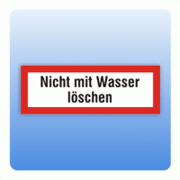 Aufkleber Feuerwehrzeichen Nicht mit Wasser löschen nach DIN 4066