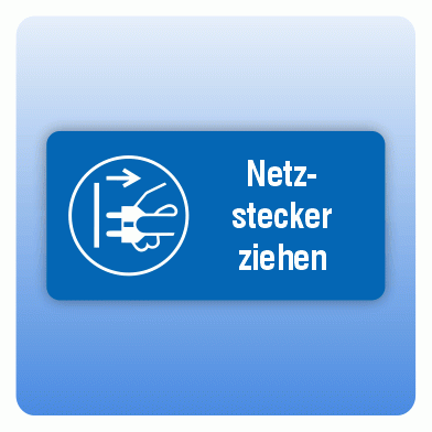 Aufkleber Netzstecker ziehen