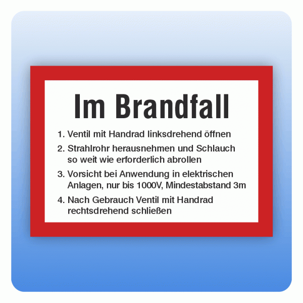 Feuerwehrzeichen Im Brandfall nach DIN 4066