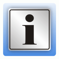 Symbolschild mit Piktogramm i Information aus Alu