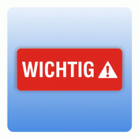 Qualitätssicherung Aufkleber "WICHTIG" 20x50 mm rot mit Symbol