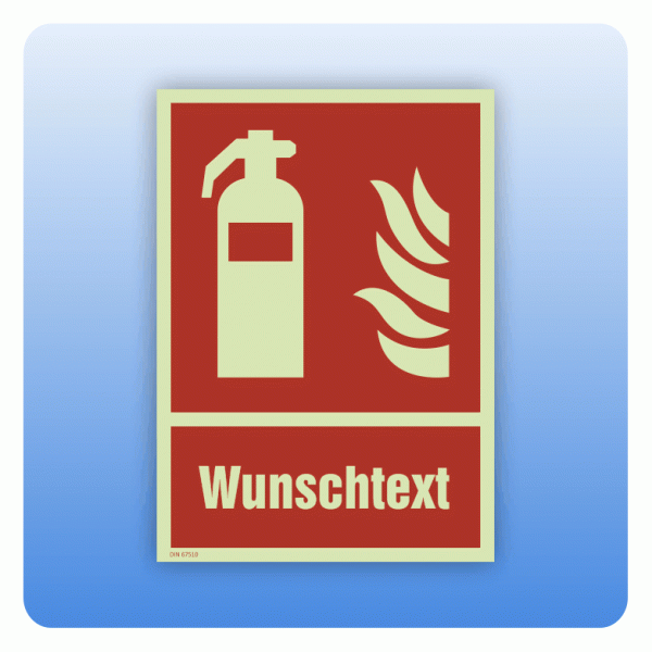 Brandschutzzeichen Feuerlöscher Wunschtext