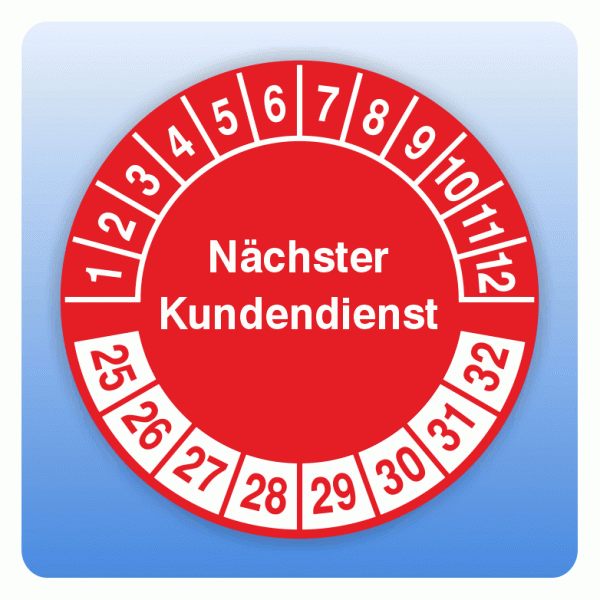 Prüfplakette Nächster Kundendienst