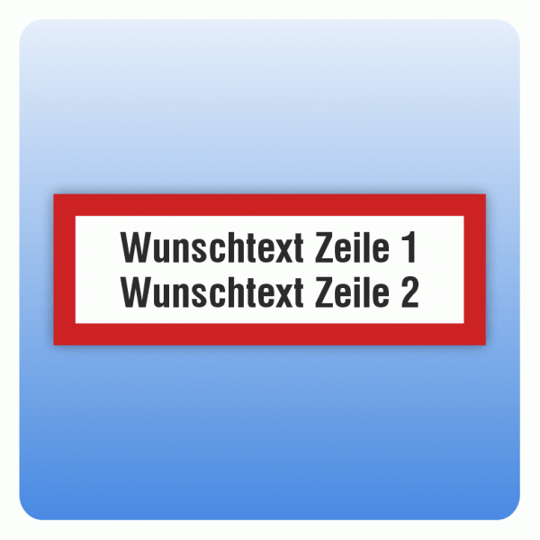 Aufkleber Feuerwehrzeichen Wunschtext zweizeilig nach DIN 4066