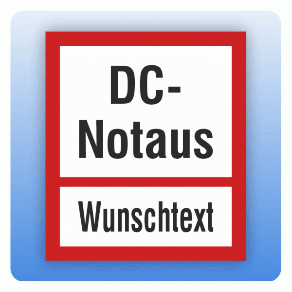 Feuerwehrzeichen DC-Notaus für Taster nach DIN 4066