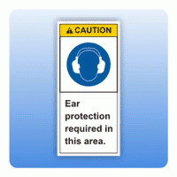 Sicherheitszeichen Ear protection (ANSI Z535) Aufkleber