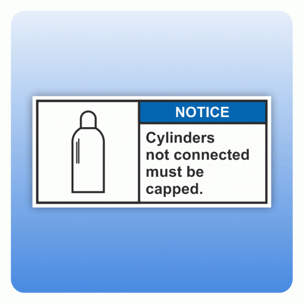 Sicherheitszeichen Cylinders not connected (ANSI Z535) Aufkleber