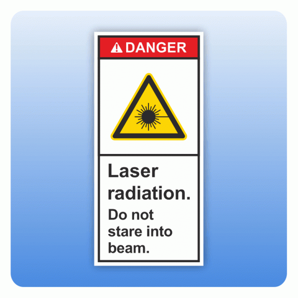 Sicherheitszeichen Laser radiation. Do not stare into beam (ANSI Z535) Aufkleber