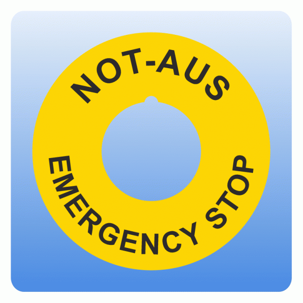 NOT-AUS / Emergency Stop Schild Aufkleber