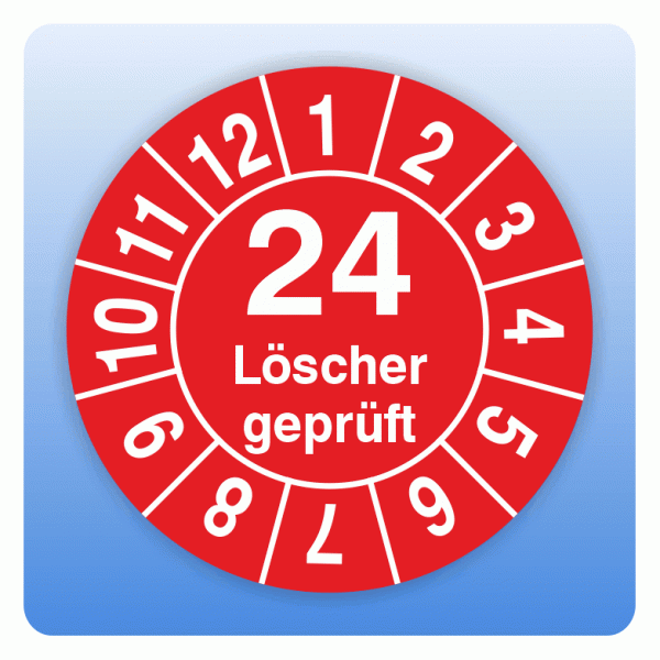 Prüfplakette Löscher geprüft