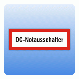 Feuerwehrzeichen DC-Notausschalter nach DIN 4066