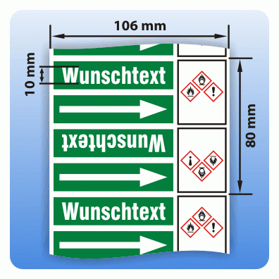 Rohrkennzeichnungsband Gruppe 1: Wasser GHS