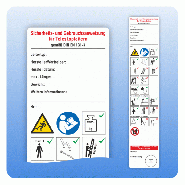 Teleskopleitern Sicherheits- und Gebrauchsanweisung