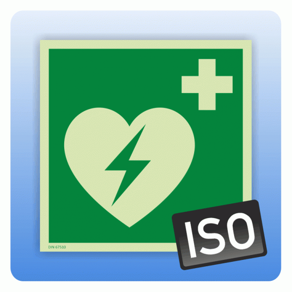 Rettungszeichen Automatisierter externer Defibrillator (AED) ISO 7010