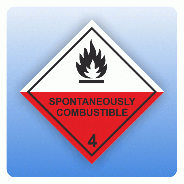 ADR Kennzeichen Gefahrgutklasse 4.2 Spontaneously Combustible