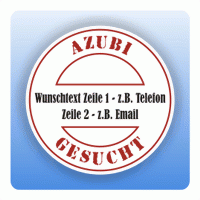 Aufkleber Azubi gesucht rund