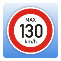 Geschwindigkeitsaufkleber max. 130 km/h