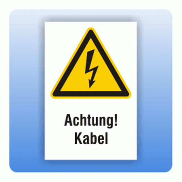 Kombi Warnschild Achtung Kabel