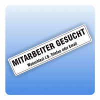 Aufkleber Mitarbeiter gesucht 500 x 110 mm