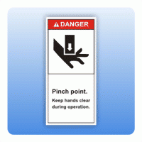 Sicherheitszeichen Pinch point (ANSI Z535) Aufkleber