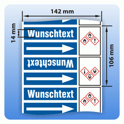 Rohrkennzeichnungsband Gruppe 0: Sauerstoff GHS