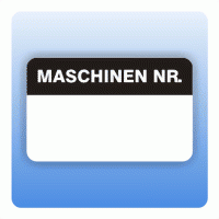 Qualitätssicherung Aufkleber "Maschinen Nr." 25x40 mm in schwarz