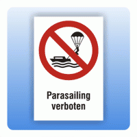 Kombi Verbotsschild Parasailing verboten