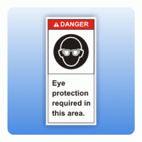 Sicherheitszeichen Eye protection required (ANSI Z535) Aufkleber