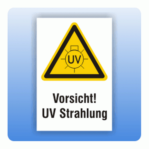 Kombi Warnschild Vorsicht UV Strahlung