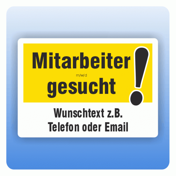 Schild Mitarbeiter gesucht