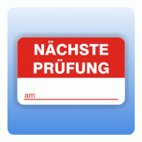 Qualitätssicherung Aufkleber "Nächste Prüfung am" 25x40 mm in rot