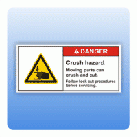 Sicherheitszeichen Crush hazard (ANSI Z535) Aufkleber