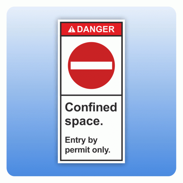 Sicherheitszeichen Confined space (ANSI Z535) Aufkleber