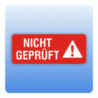 Qualitätssicherung Aufkleber "NICHT GEPRÜFT" 20x50 mm rot mit Symbol