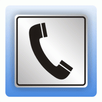 Symbolschild mit Piktogramm Telefon aus Alu