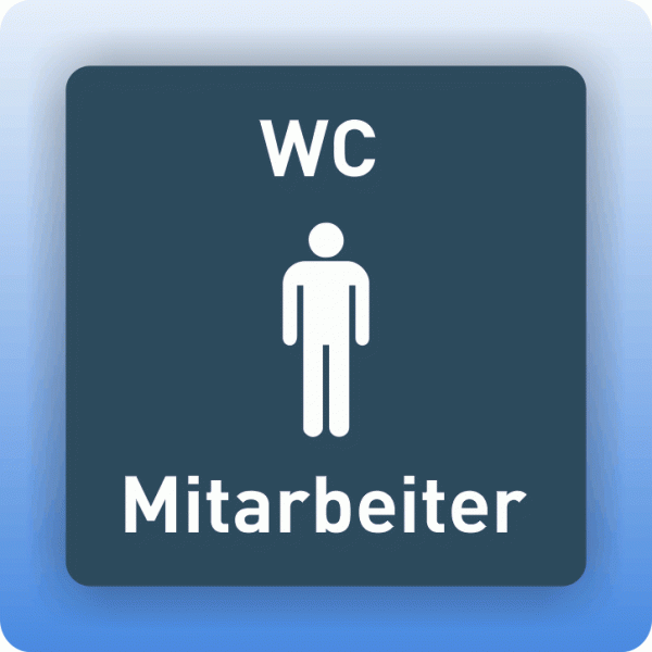 Aufkleber Symbolschild WC Mitarbeiter Herren dezent