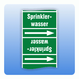 Rohrkennzeichnungsband Sprinklerwasser nach DIN 2403