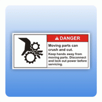 Sicherheitszeichen Moving parts can crush and cut (ANSI Z535) Aufkleber