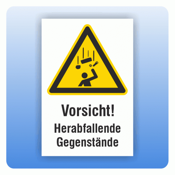 Kombi Warnschild Vorsicht Herabfallende Gegenstände