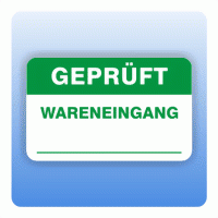 Qualitätssicherung Aufkleber "Geprüft Wareneingang" 25x40 mm in grün