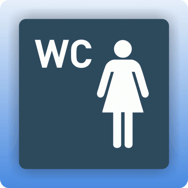 Aufkleber Symbolschild WC Damen dezent