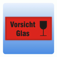 Versandetiketten Vorsicht Glas