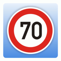 Höchstgeschwindigkeitsaufkleber "70 km/h"