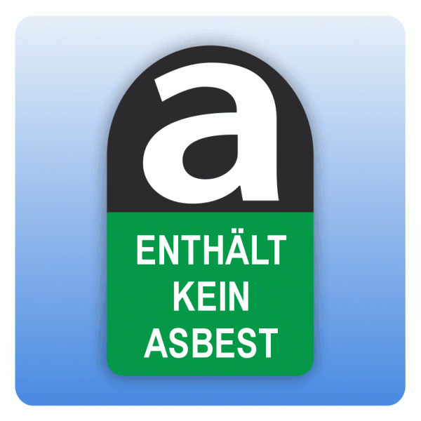 Aufkleber Enthält kein Asbest