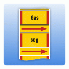 Rohrkennzeichnungsband Gas nach DIN 2403