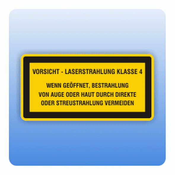 Laserkennzeichen Vorsicht Laserstrahlung Klasse 4