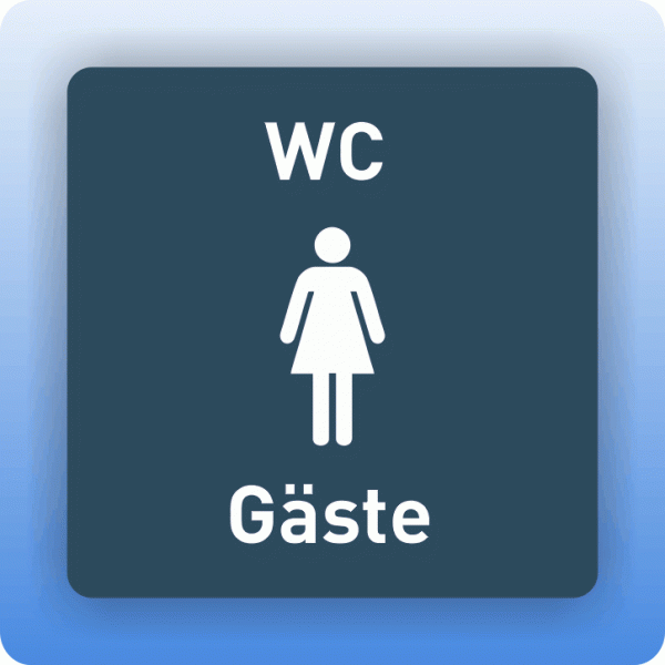 Aufkleber Symbolschild WC Gäste Damen dezent