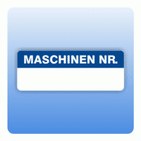 Qualitätssicherung Aufkleber "Maschinen Nr." 15x40 mm in blau